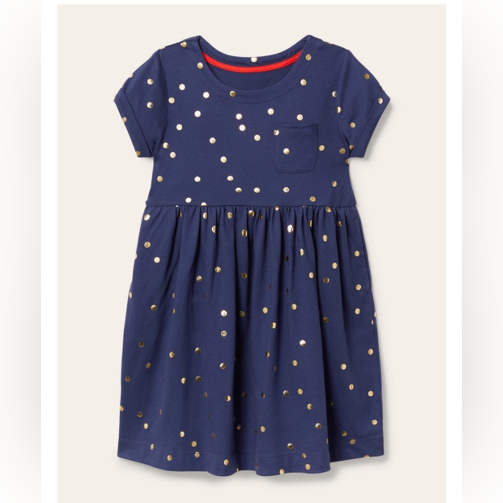 Boden Girl Polka Dot Jersey Dress